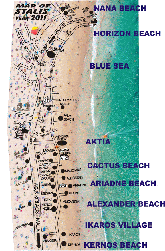 MAP OF STALIS TOURIST RESORT